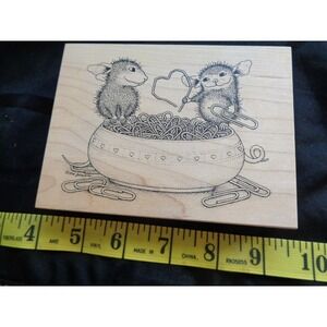 House Mouse Paper Clip Heart 92 Rubber Stamp Scrapbooking Cards